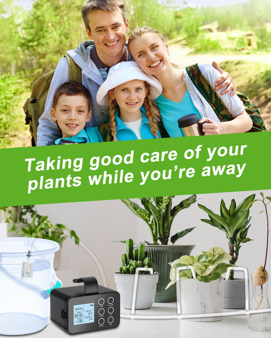 Plant Automatic Watering System for Indoor,Programmable Drip Irrigation System with LED Display,Watering Timer,Drip Irrigation Set with Transparent Silicone Tubing up to15 Pots Plants