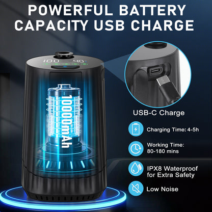 Tipkook 10000mAh Rechargeable Camping Shower