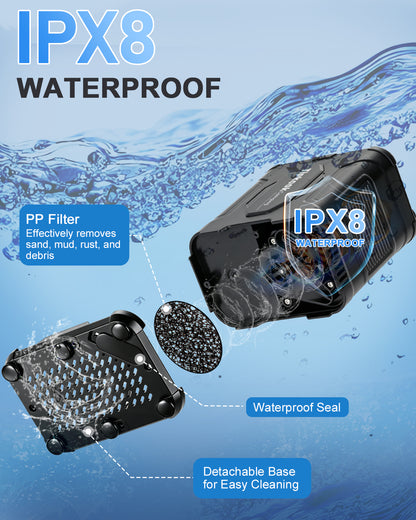 13000mAh Portable Shower for Camping, Long Lasting, High Pressure | Rechargeable Camping Shower with 5 Speeds, LED Display, IPX8 Waterproof, Outdoor Showers Kit for Pet Bath Travel, Hiking