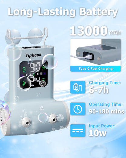 Rechargeable Bath Jet for Tub with LED Display, [2026 Newest] Portable Jet Spa for Bathtub with 5 Speeds, 3 Bubble Modes, IPX8 Waterproof, Dual Hydro Jets for Tub Relax at Home