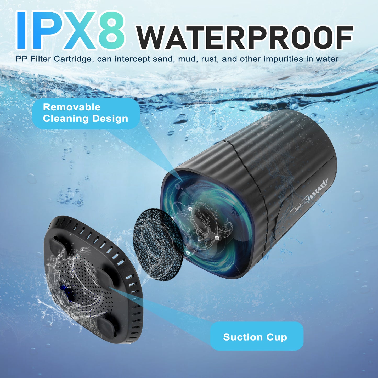 Tipkook 10000mAh Rechargeable Camping Shower