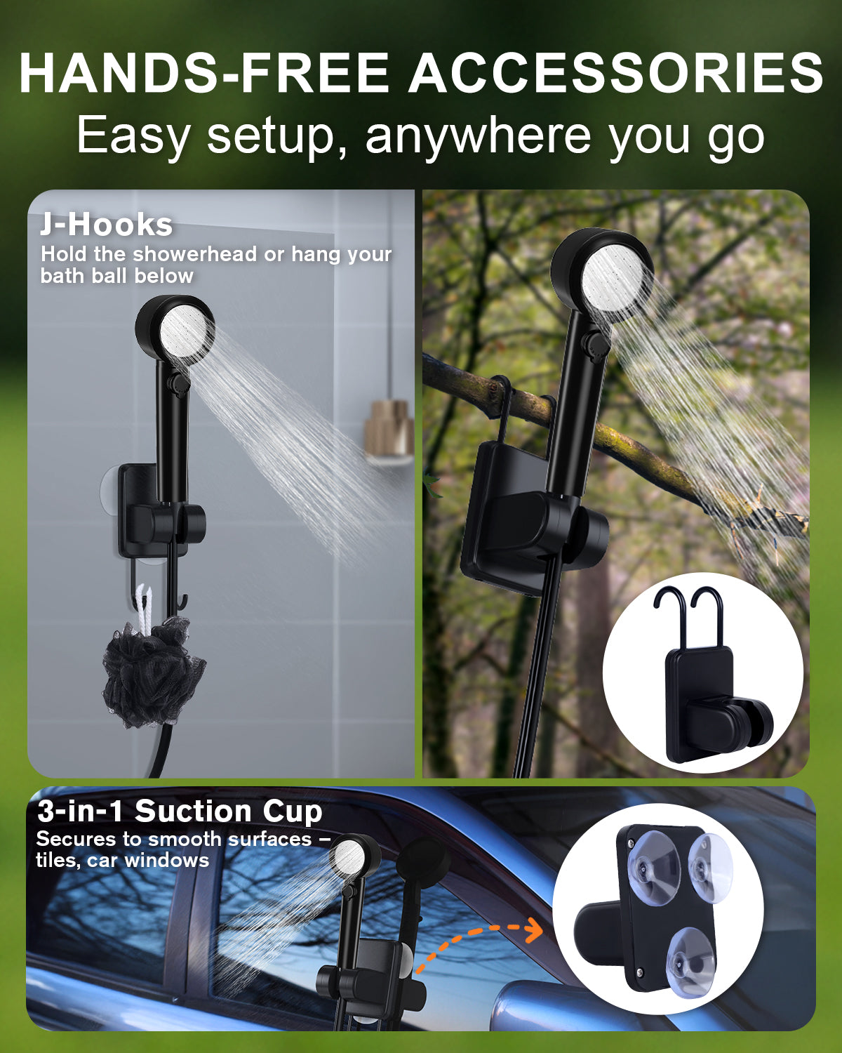 Integrated Portable Shower with 20L Bucket, [2 in1] 13000mAh Rechargeable Camp Shower with 2 Modes, 5 Adjustable Speeds, LED Display, IPX8 Waterproof Tipkook Outdoor Shower Kit for Pet Washing, Hiking