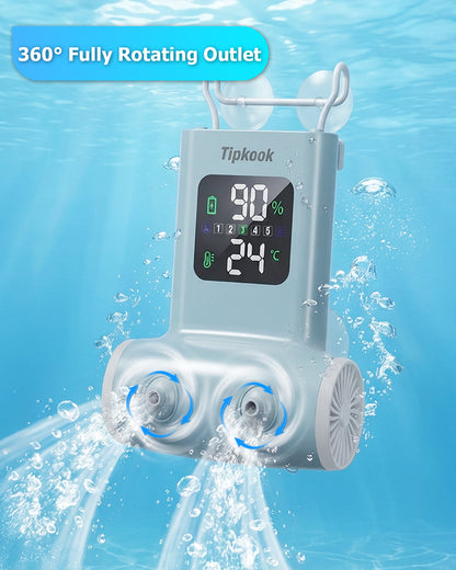 Rechargeable Bath Jet for Tub with LED Display, [2026 Newest] Portable Jet Spa for Bathtub with 5 Speeds, 3 Bubble Modes, IPX8 Waterproof, Dual Hydro Jets for Tub Relax at Home