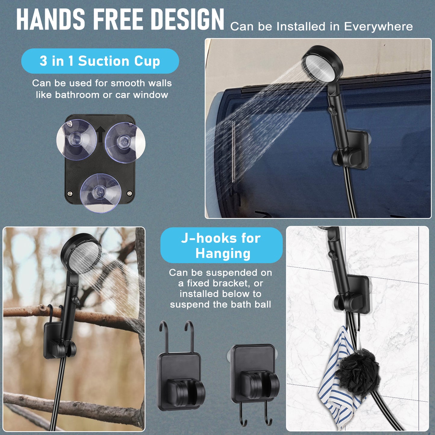 Tipkook 10000mAh Rechargeable Camping Shower