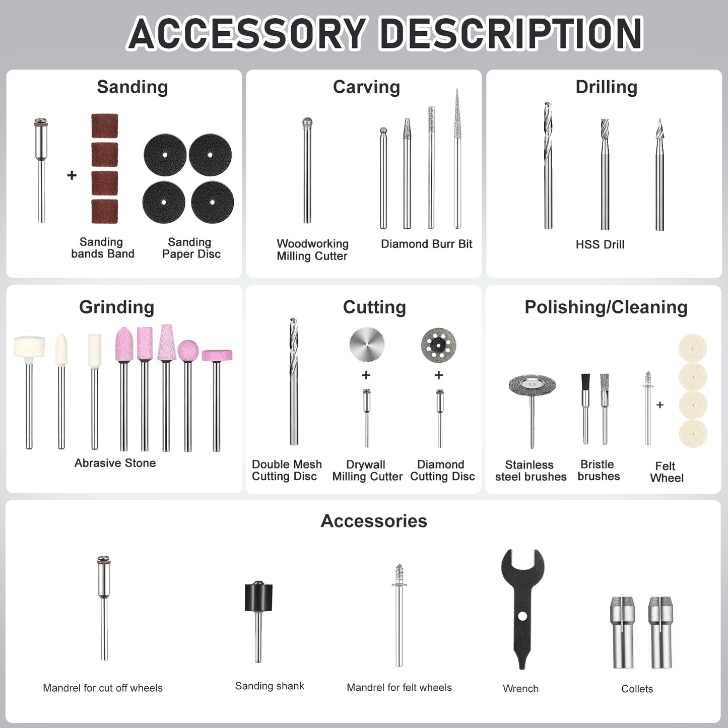 Tipkook 42 Accessories Mini Cordless Rotary Tool